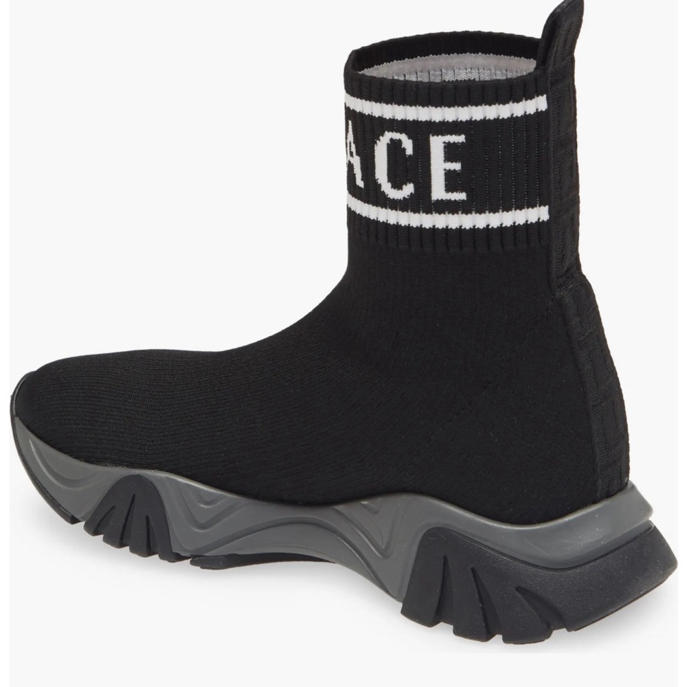 Versace Squalo Logo High Top Sock Sneaker 5.5 US - Picture 2 of 5